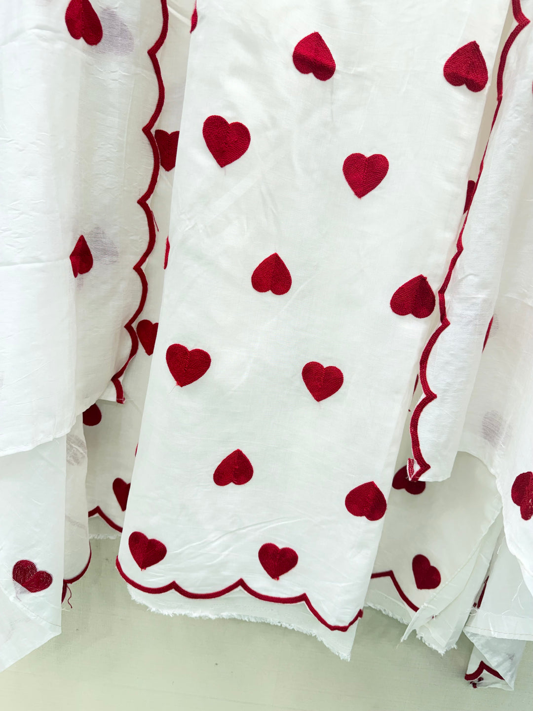 Viral heart embroidered unstitched Suits