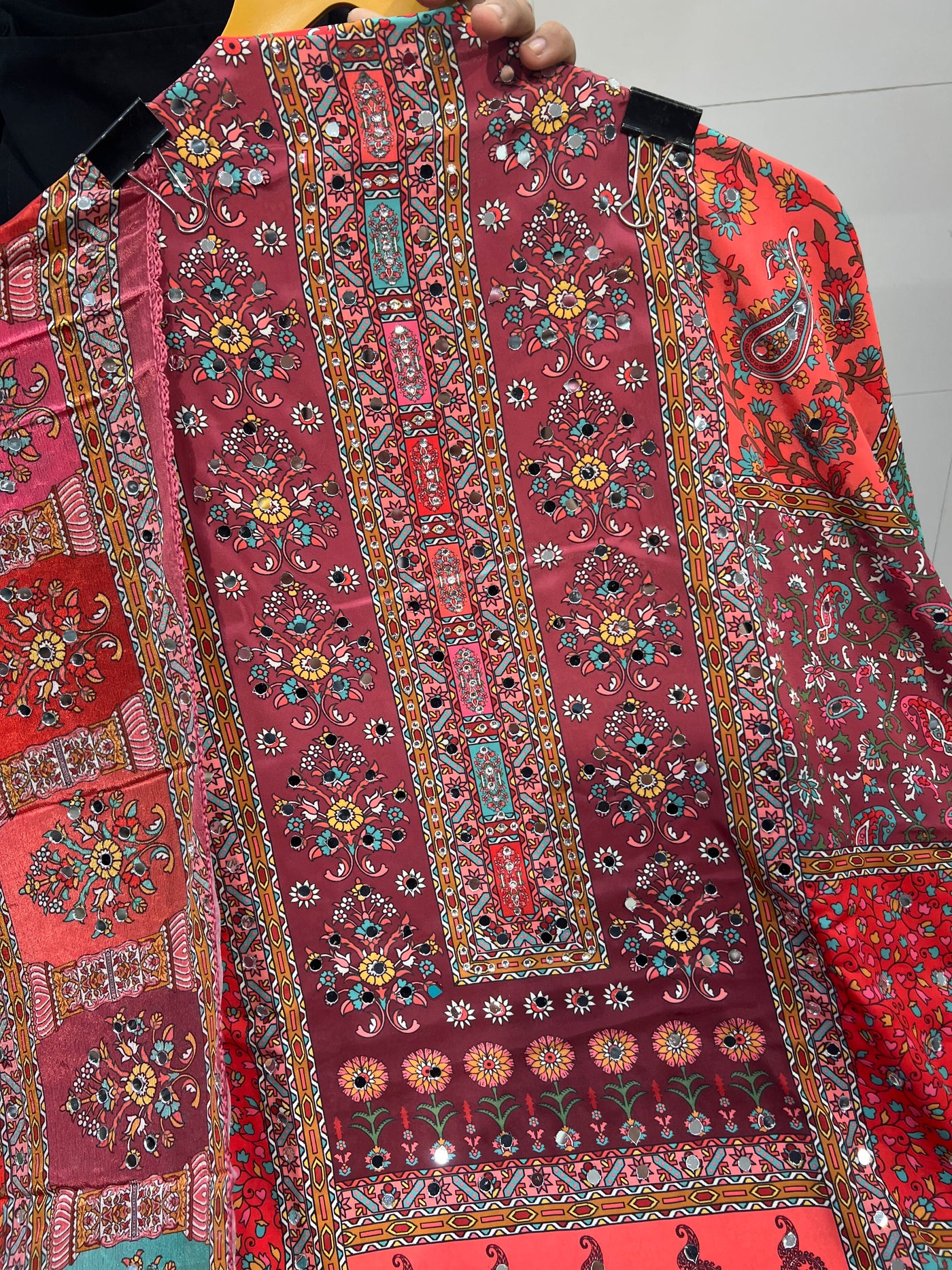 Multi colour mirror Suit 1247
