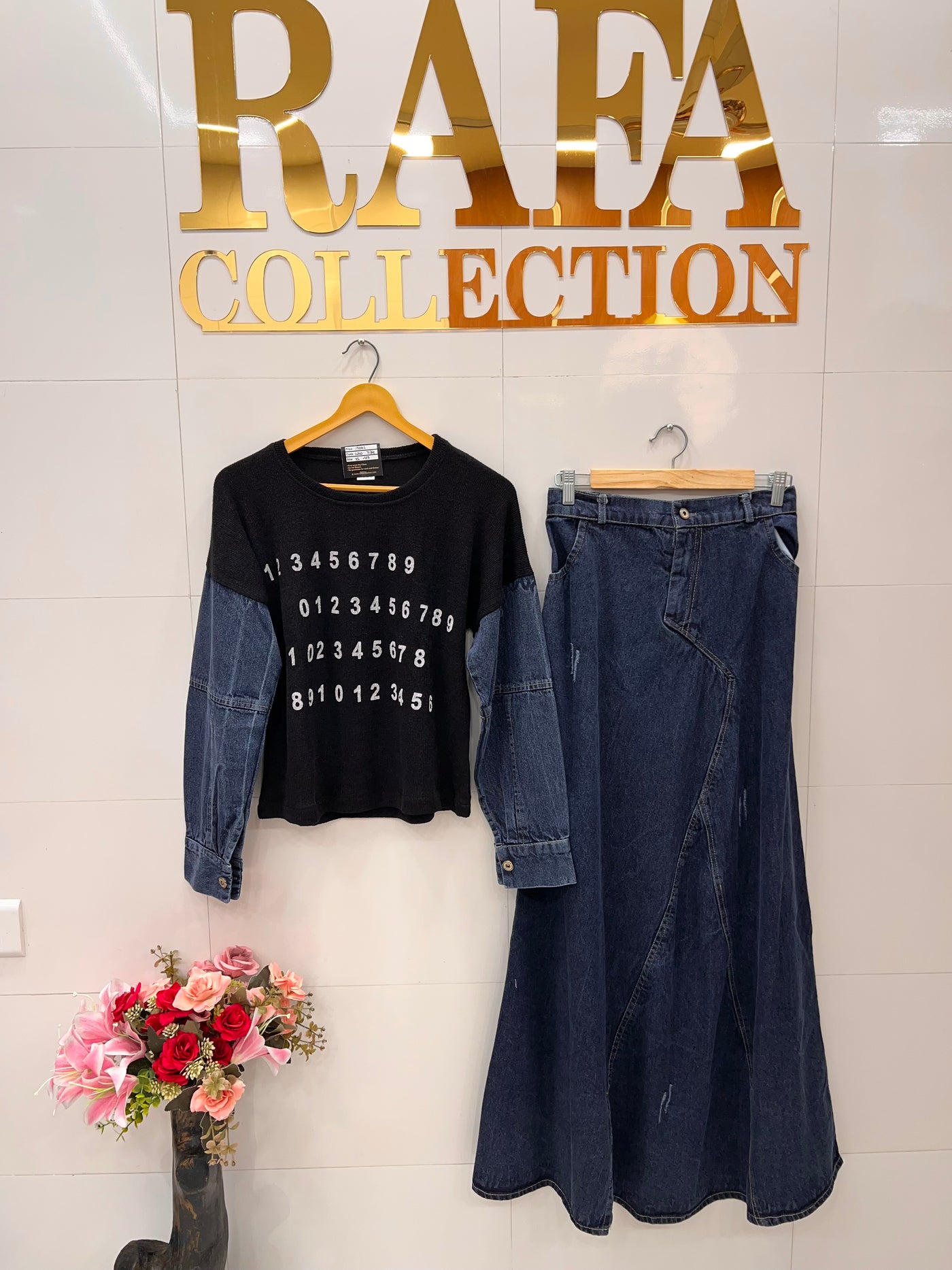 Denim skirt sets 7134