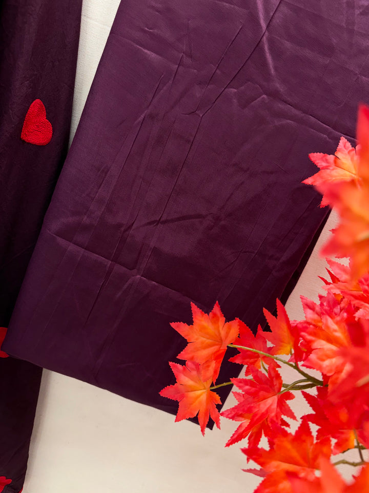 Viral heart embroidered unstitched Suits