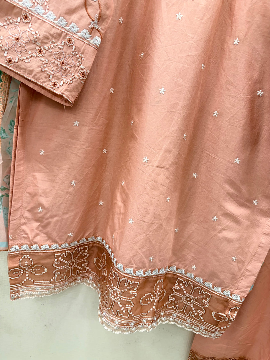 Cotton embroidered suits