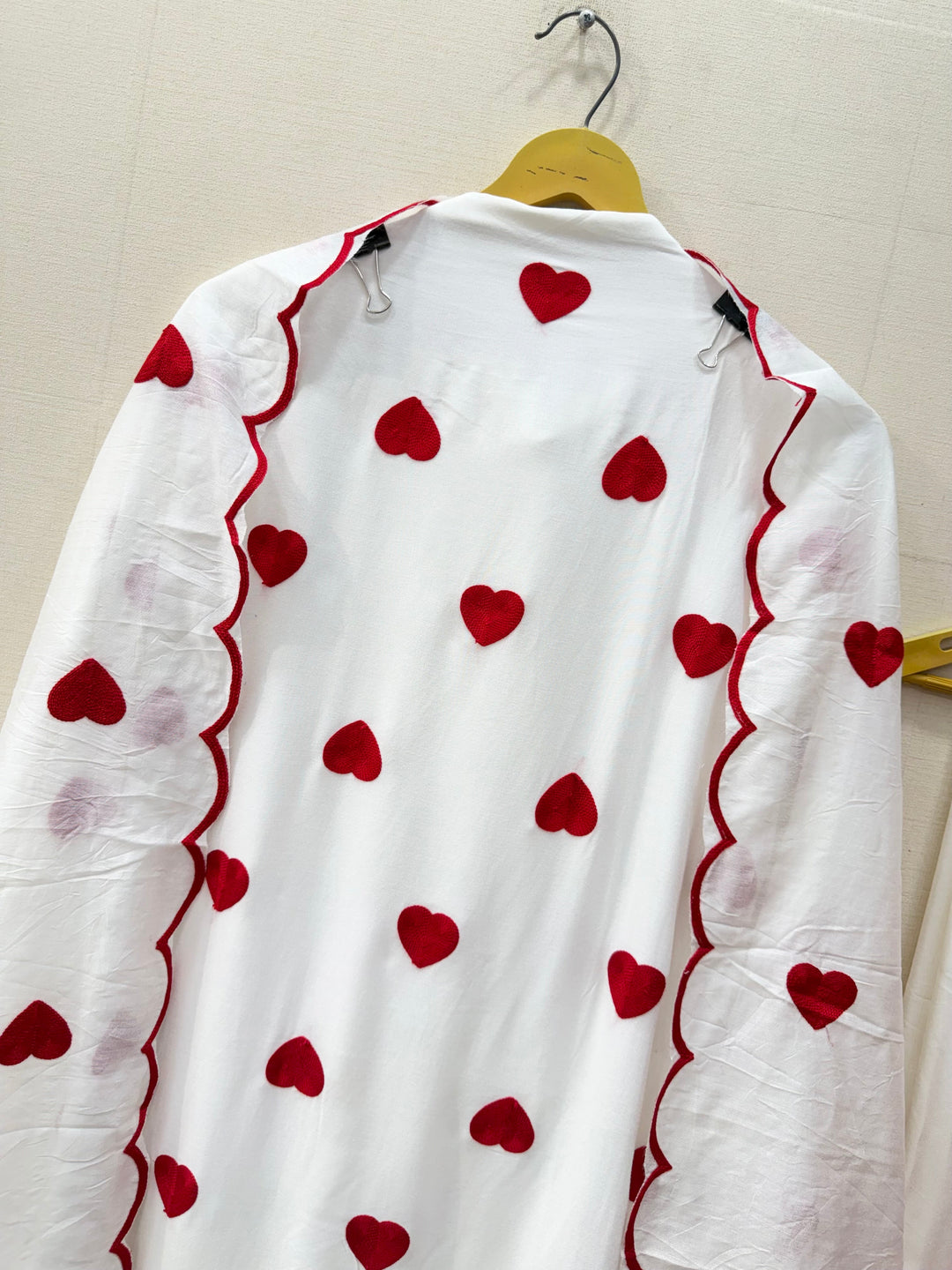 Viral heart embroidered unstitched Suits
