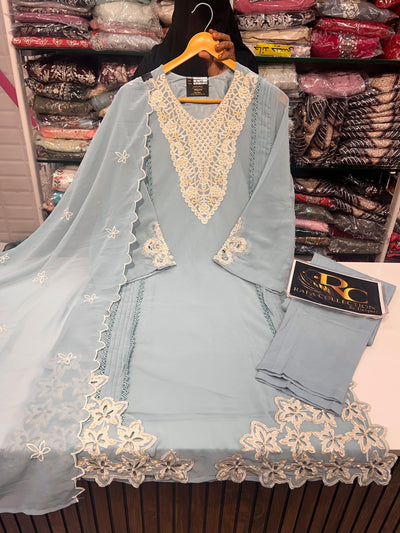 Georgette cut work suit 1826