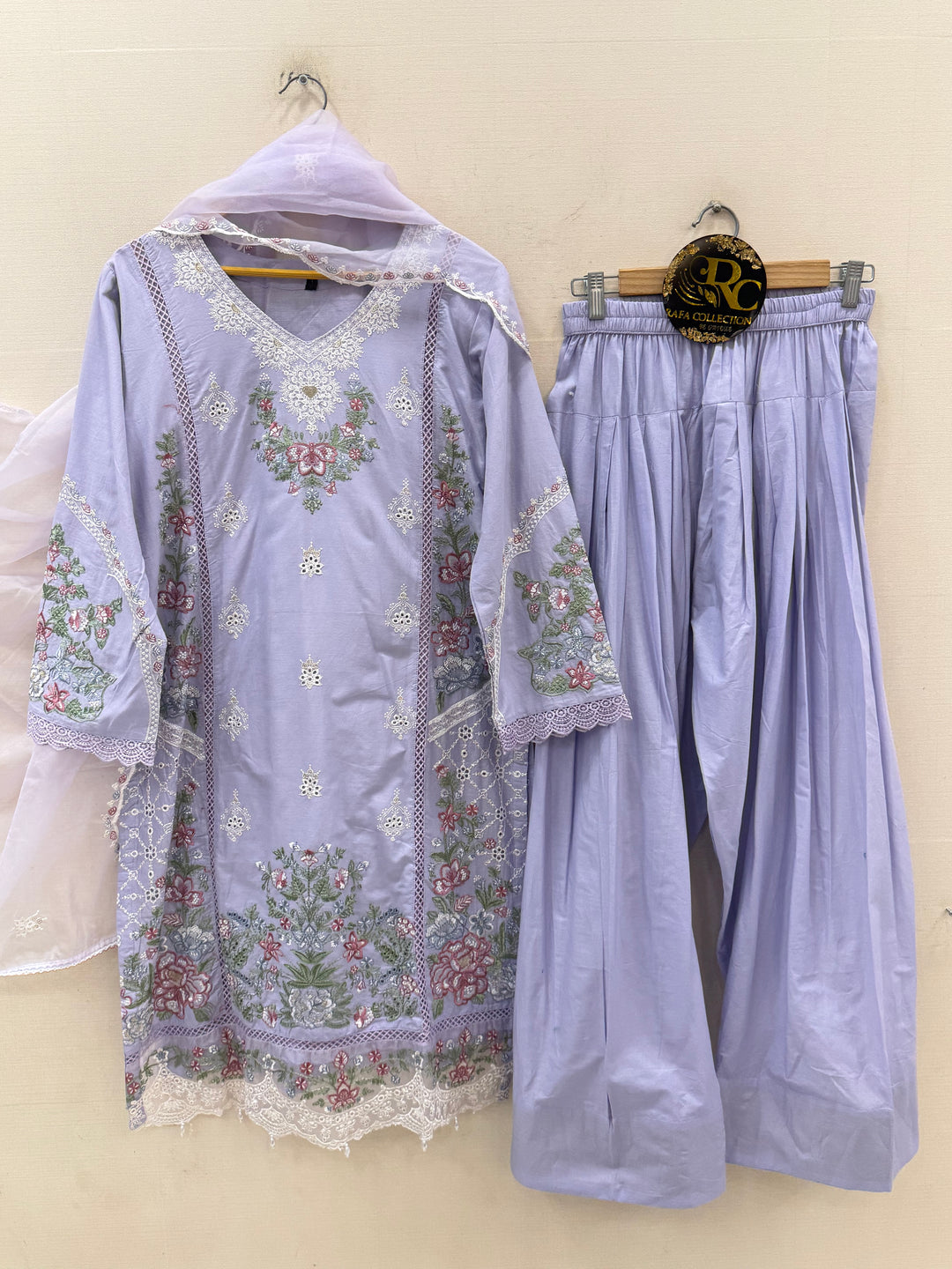 Cotton Embroidered Farshi Salwar Suits