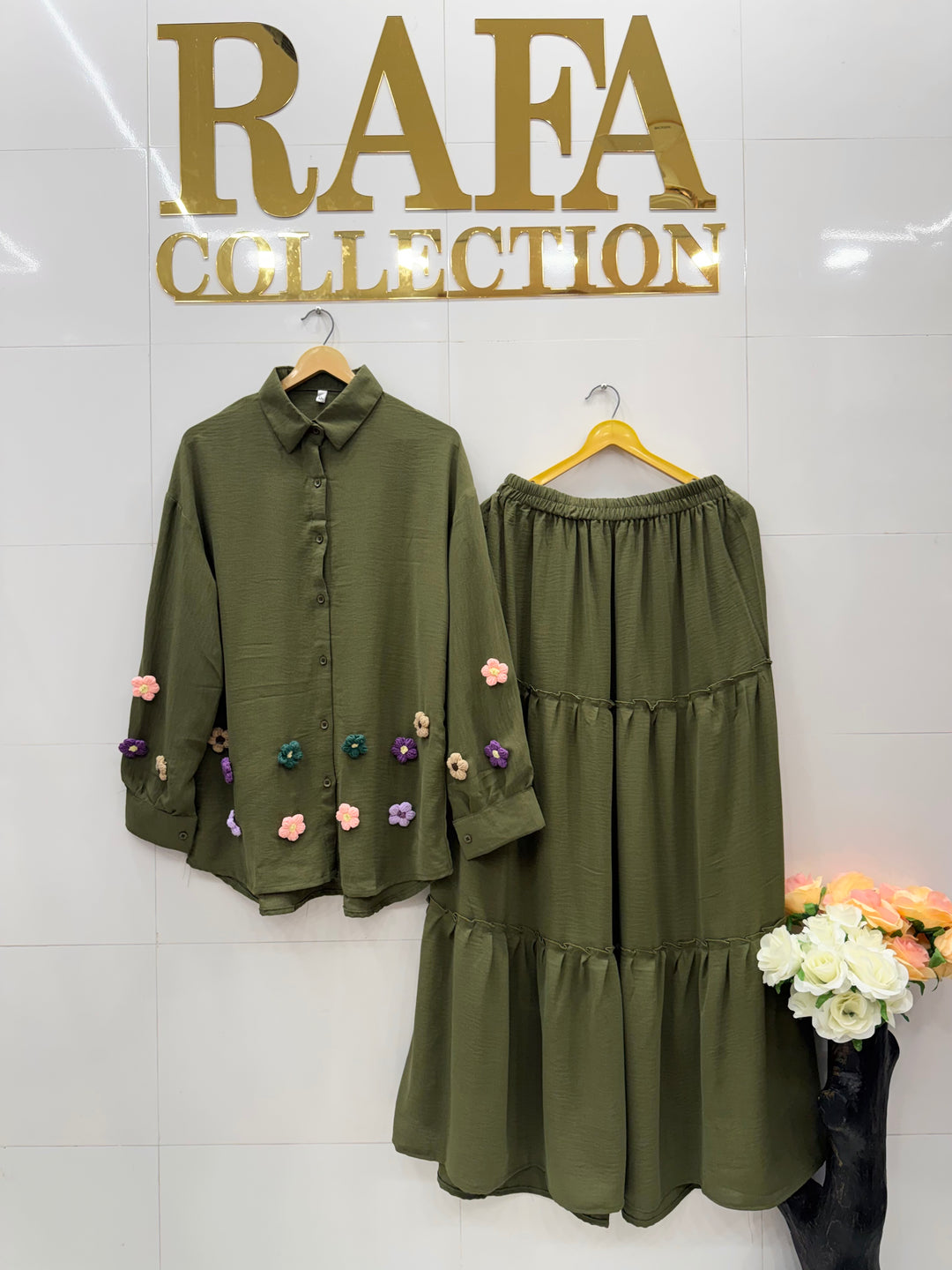 Imported crinkle skirt top