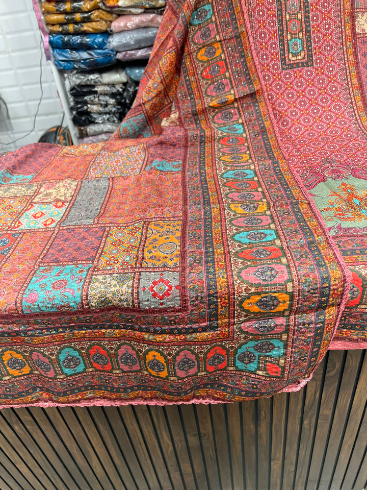 Multi Colour Unstich Suit 1396