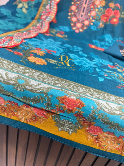 Cotton embroided dupatta collection 1707