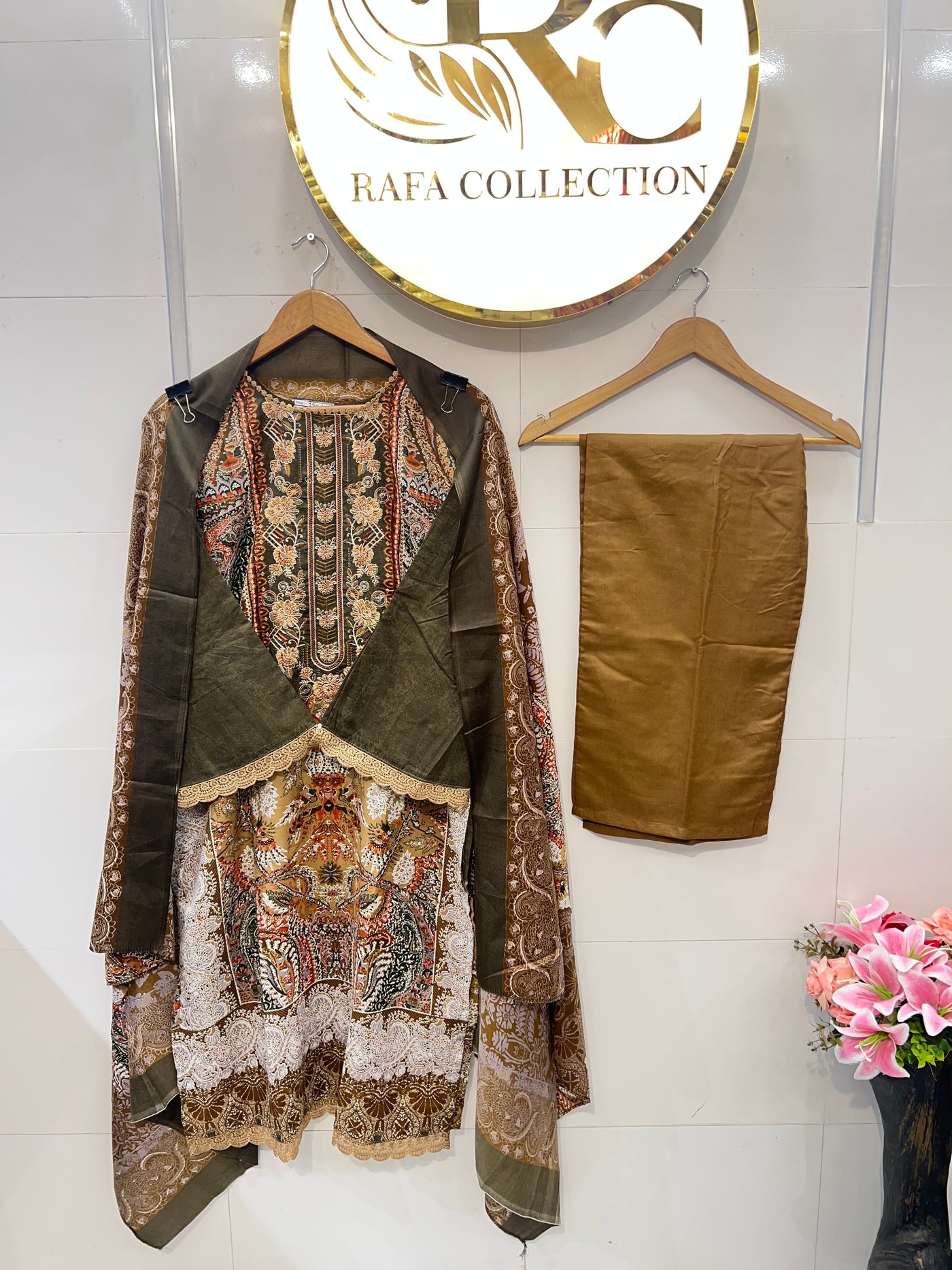 Semi cotton Embroided suits 2351