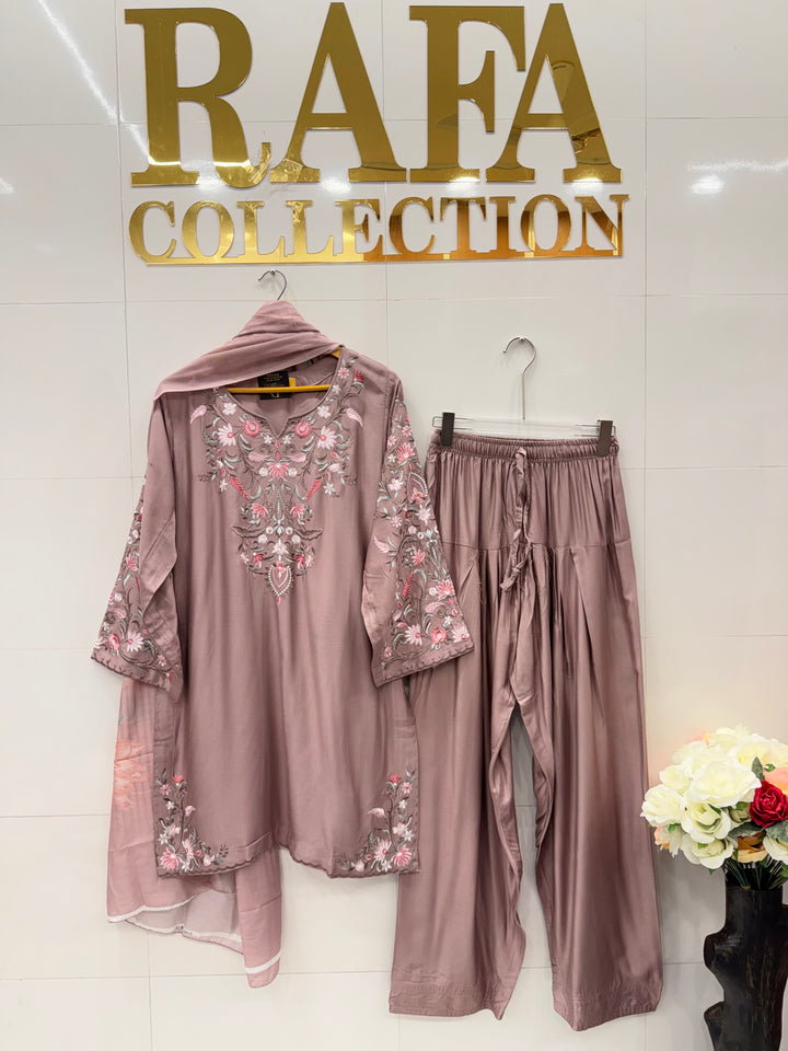 Embroidered Farshi salwar suits