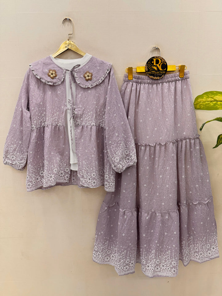 Crinkle skirt sets