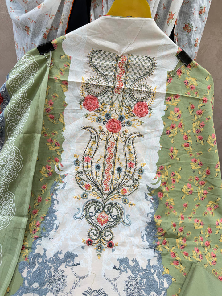 Cotton Embroidered Suit