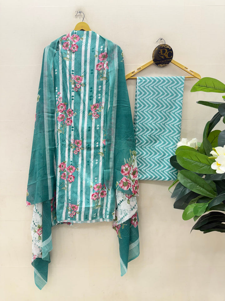 Semi Cotton Unstitched Suits