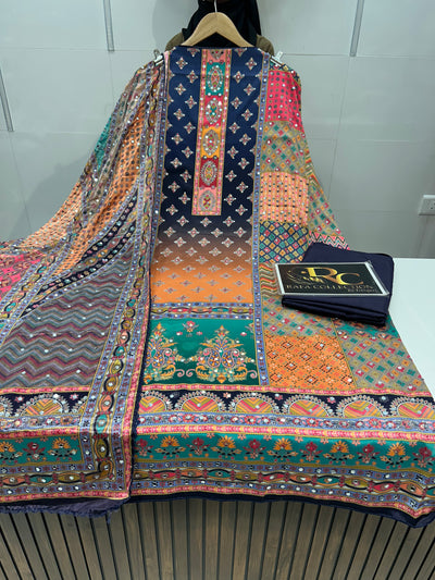 Multi colour mirror Suit 1282