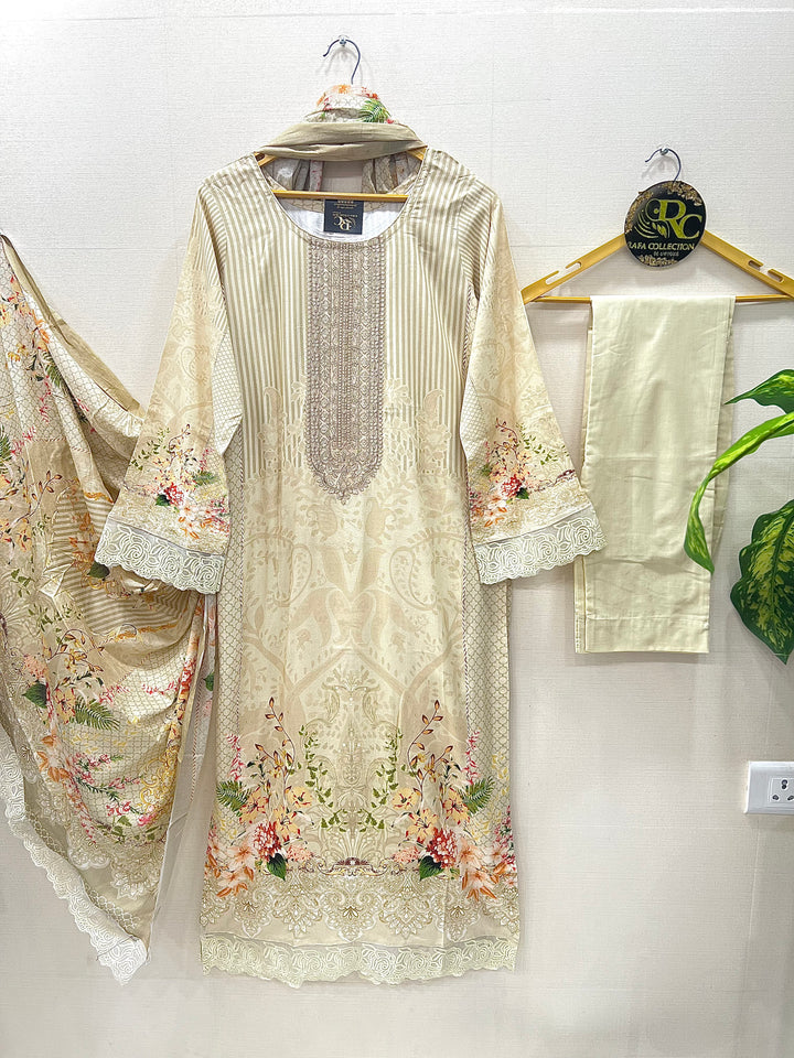 Lawn embroidered suits 2853