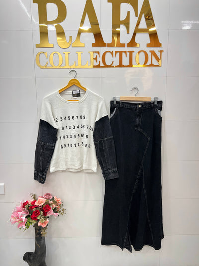 Denim skirt sets 7134