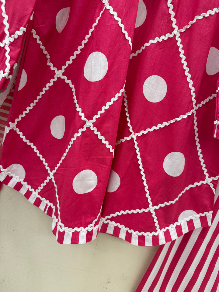 polka dot Pakistani Farshi suits