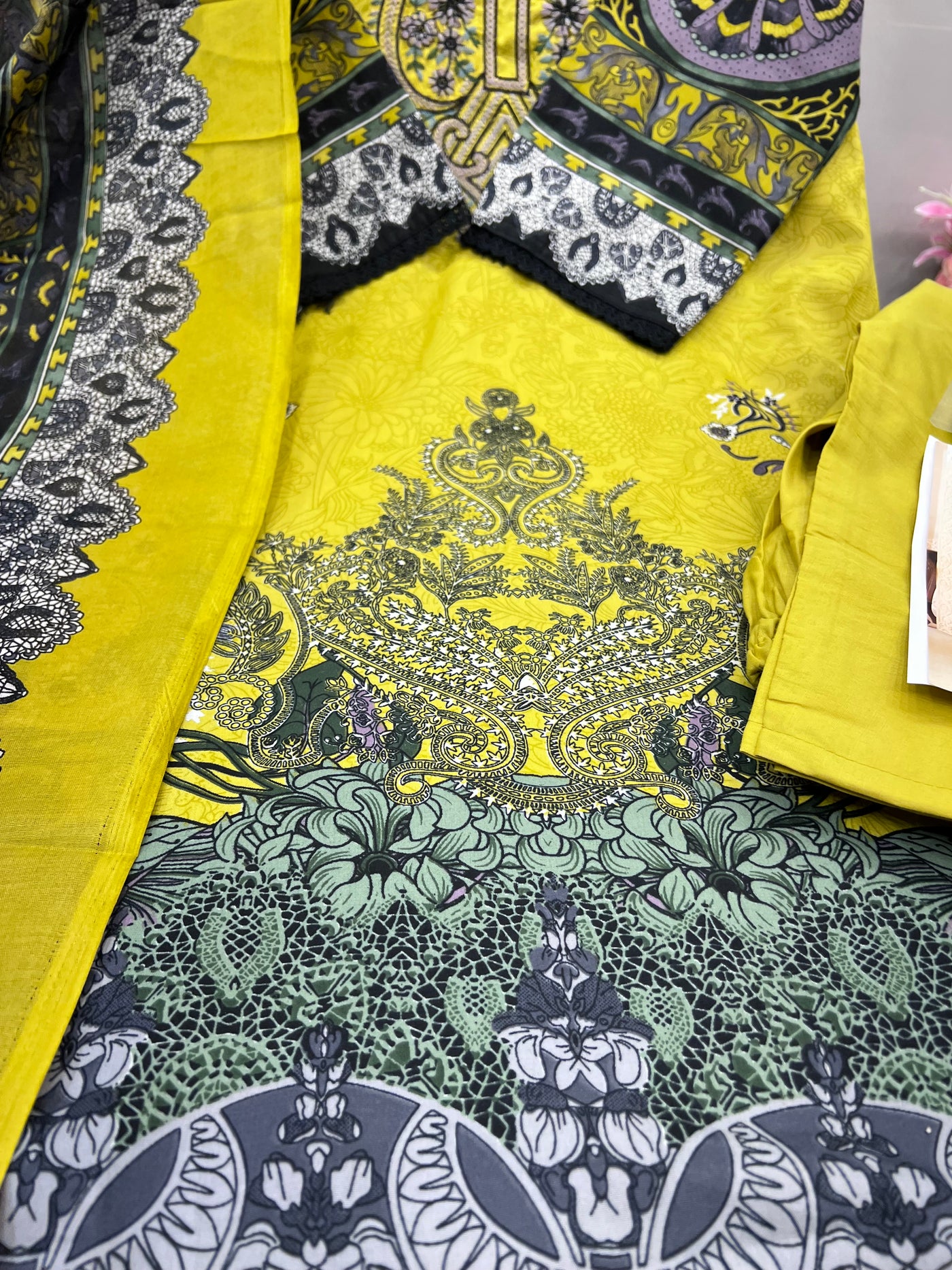 Semi Cotton embroided suits 2115