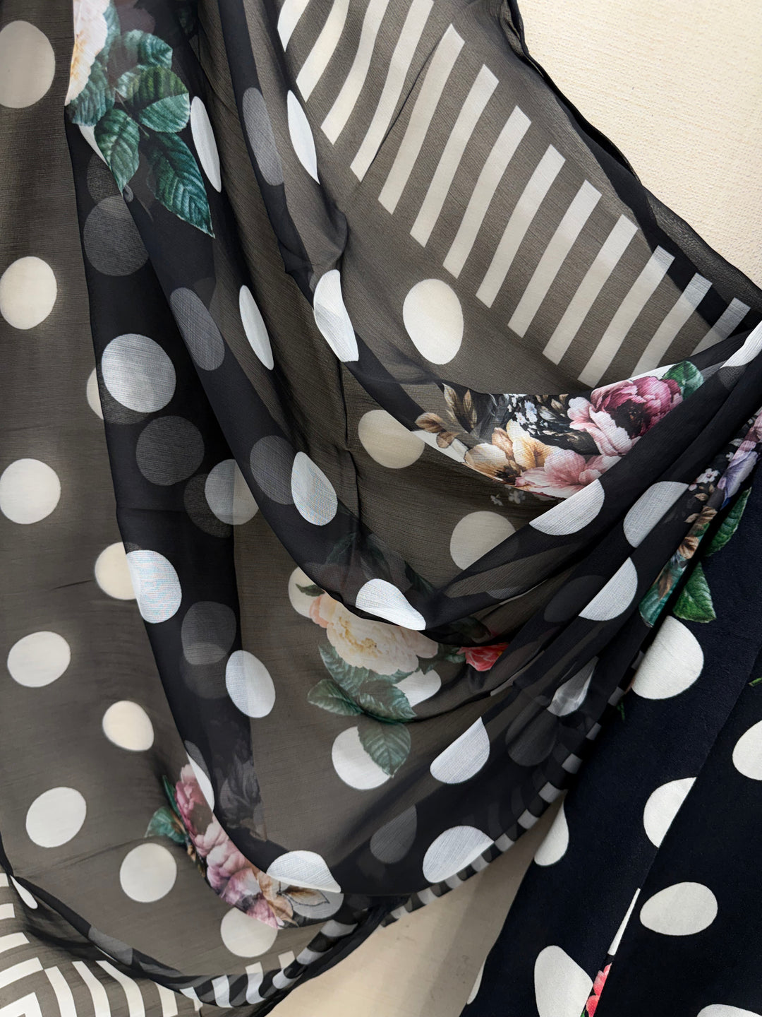 polka dot Pakistani Farshi suits