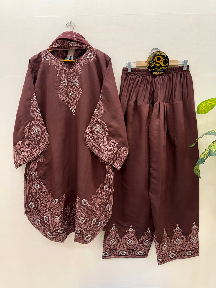 Embroided farshi suits