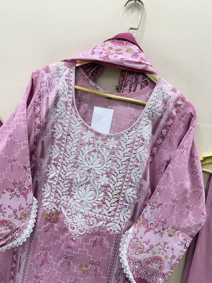 Cotton lakhnawi ready to wear suits