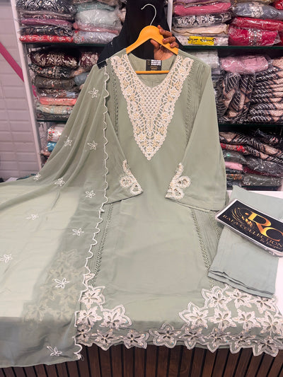Georgette cut work suit 1826