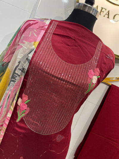 Cotton embroided suits 3488
