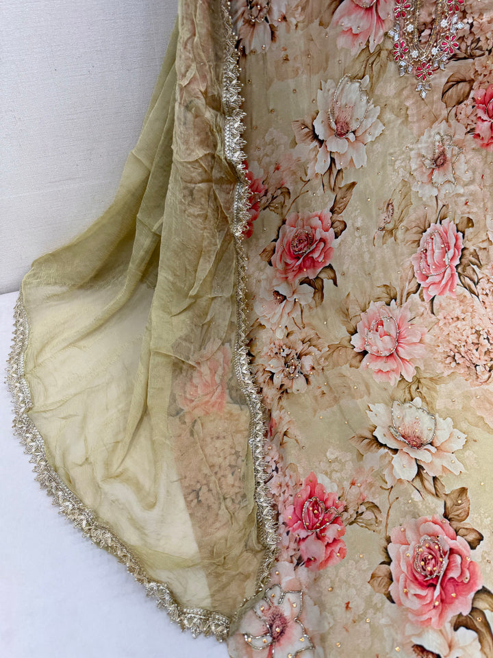 Organza unstitched suits  5622