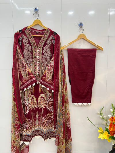 Pakistani pearl embellished suits 2745