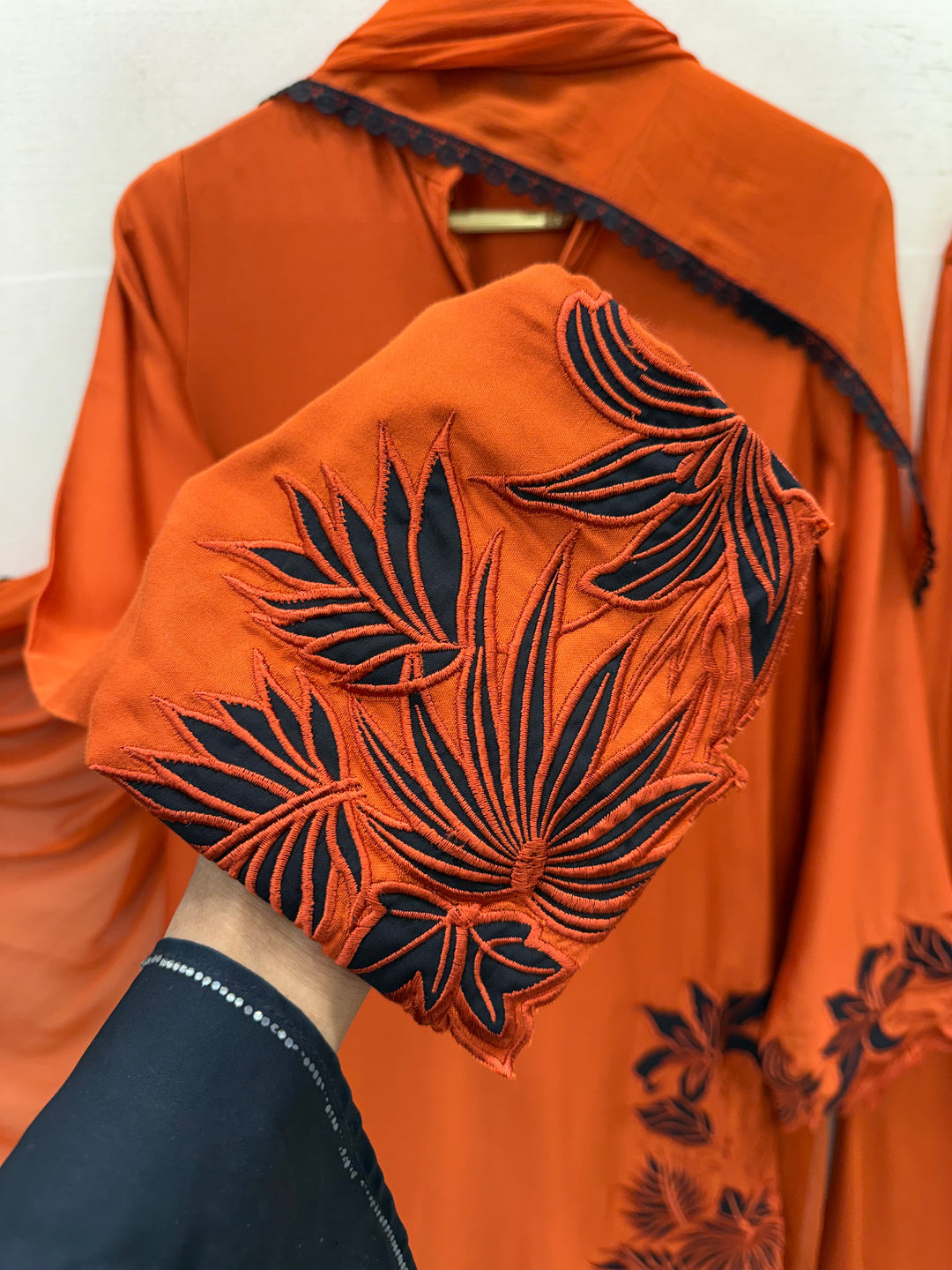 Cutwork embroidered suits
