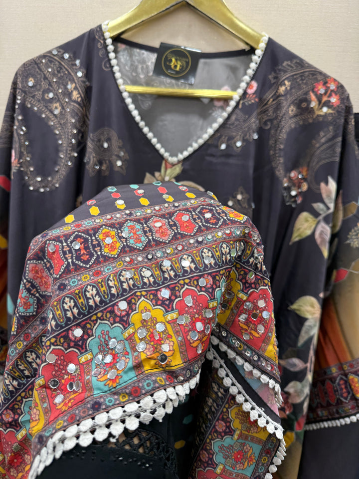 Mirror Work Kaftan Set 6002