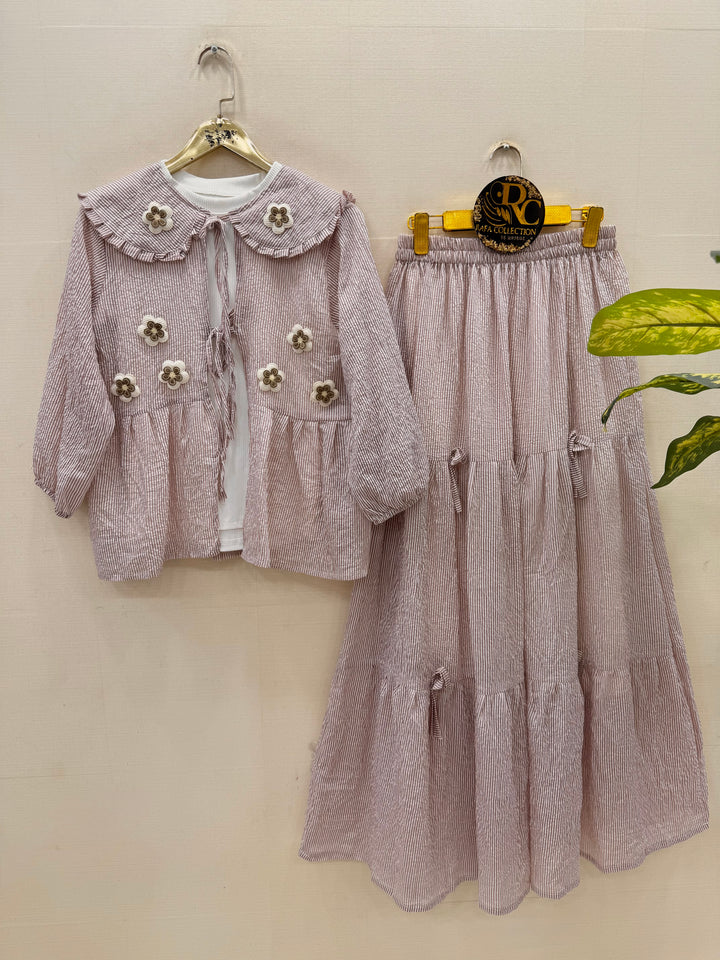 Crinkle skirt sets