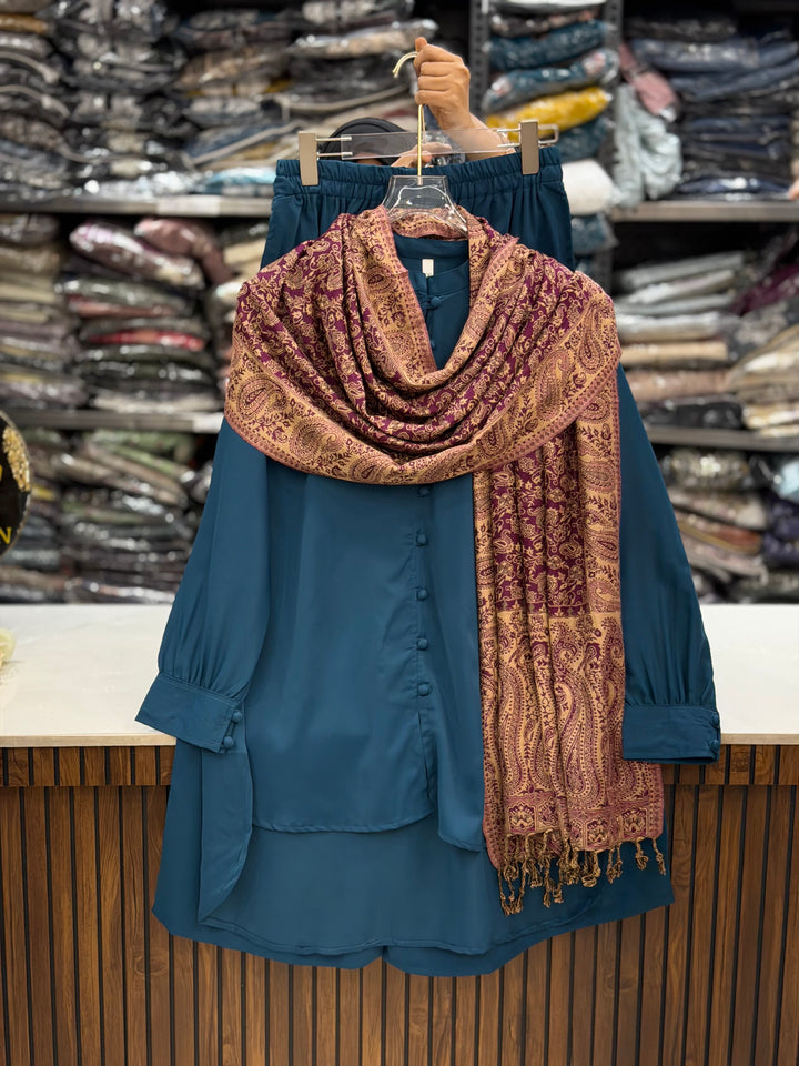 Pashmina shawl sets blue 3137