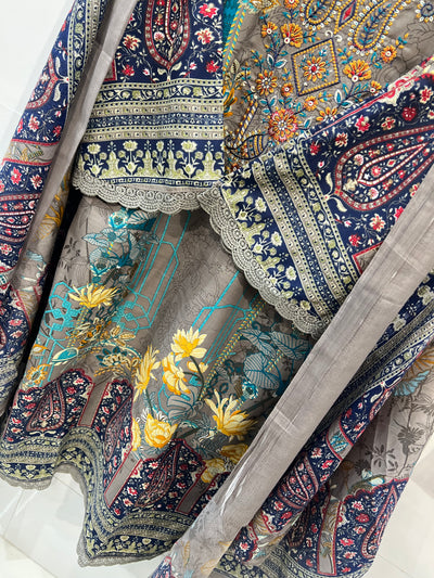 Semi cotton kurti pant suits 2150
