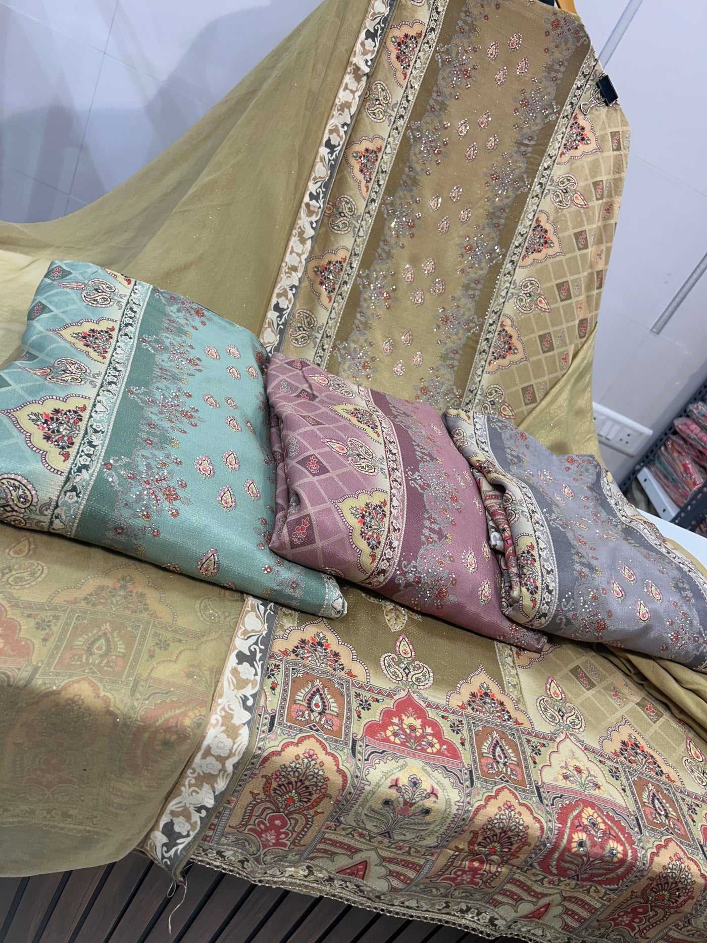 Muslin unstitched Suits 1880