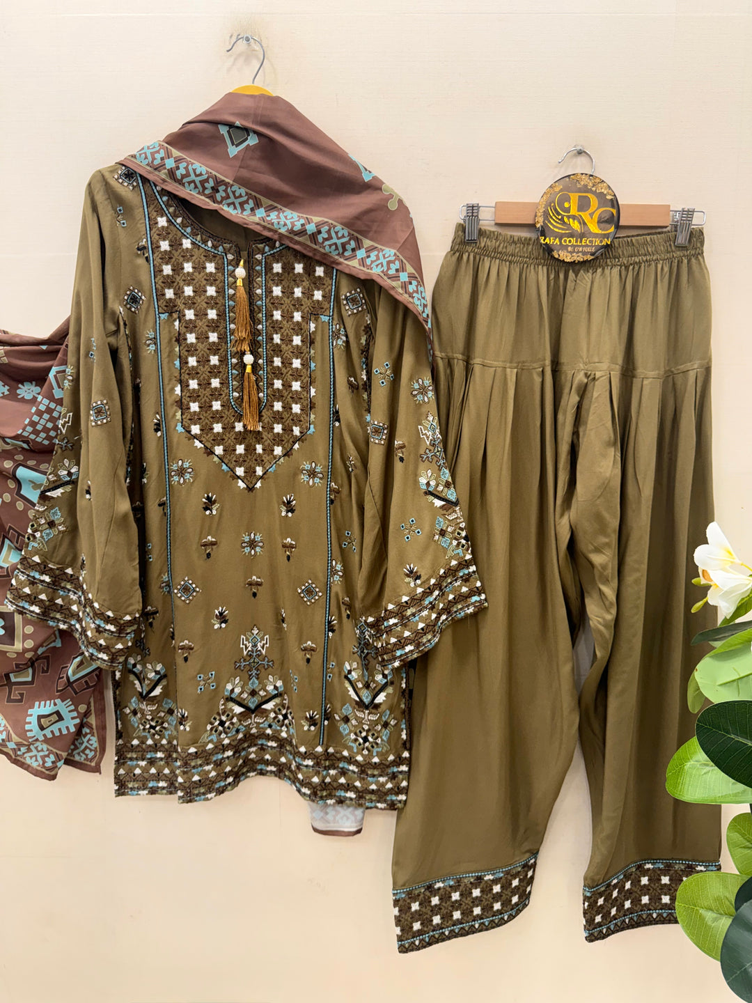 Embroidered Farshi Salwar Suits