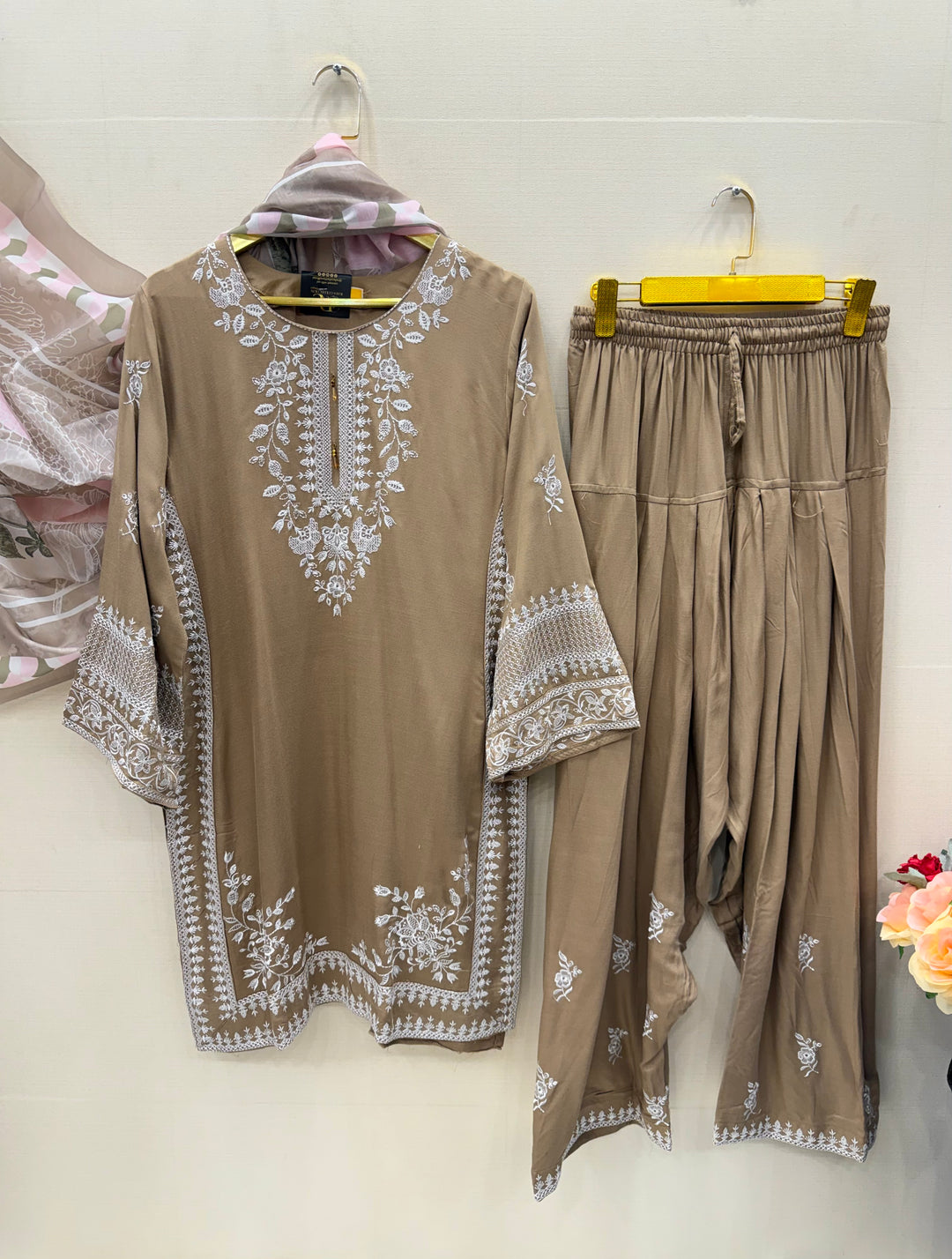 Embroided farshi suits