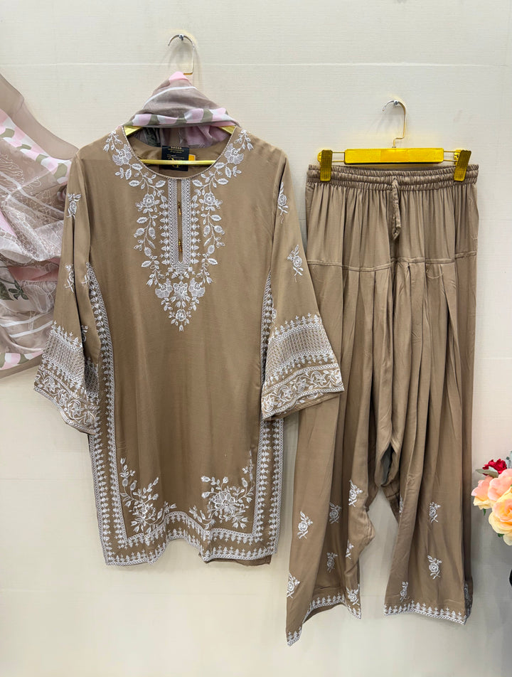 Embroided farshi suits