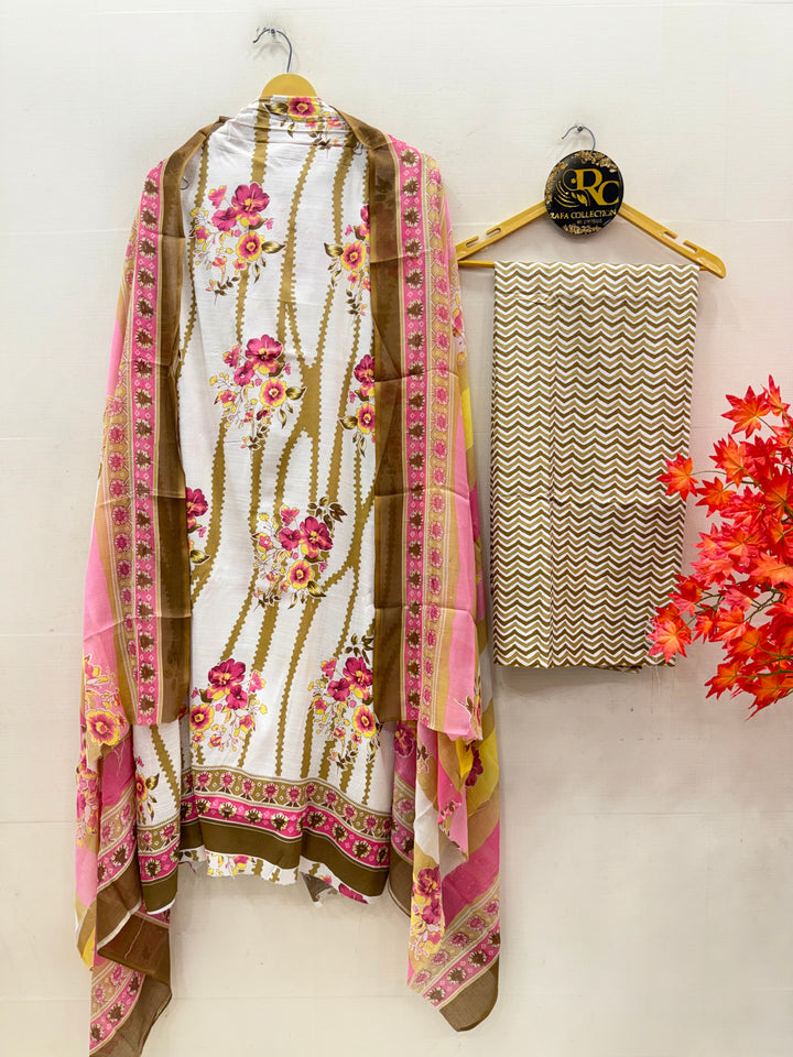 Semi Cotton Unstitched Suits