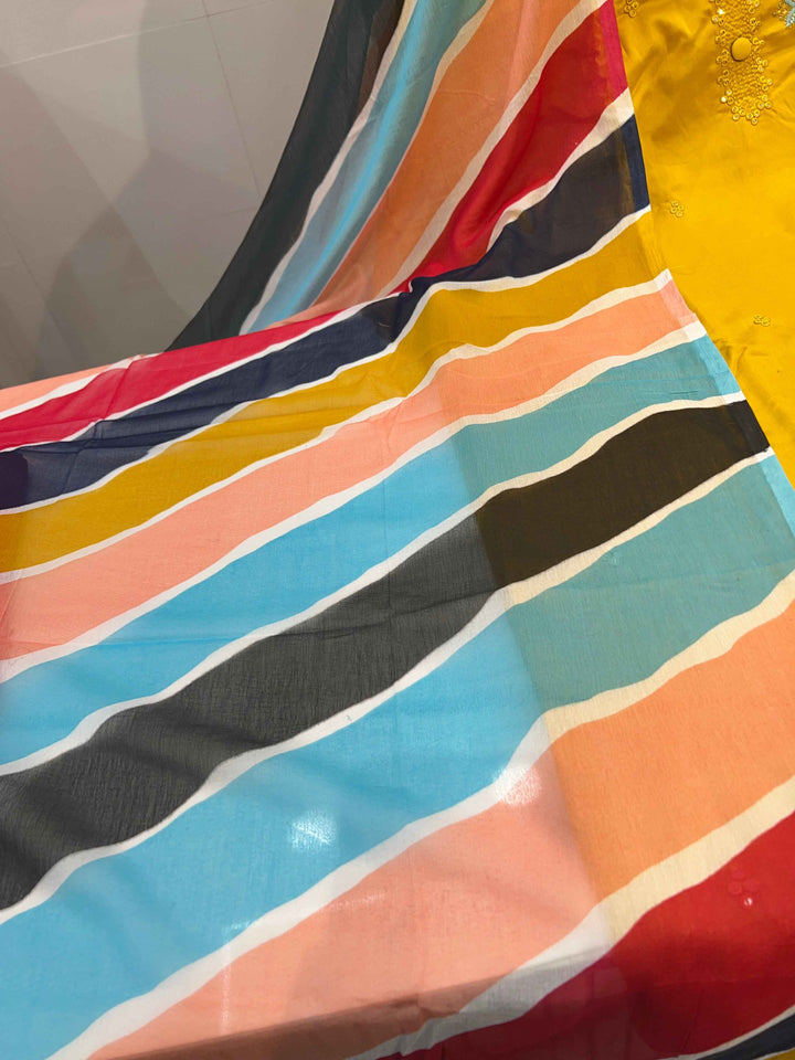 Rayon Embroidered Unstich suit 1442