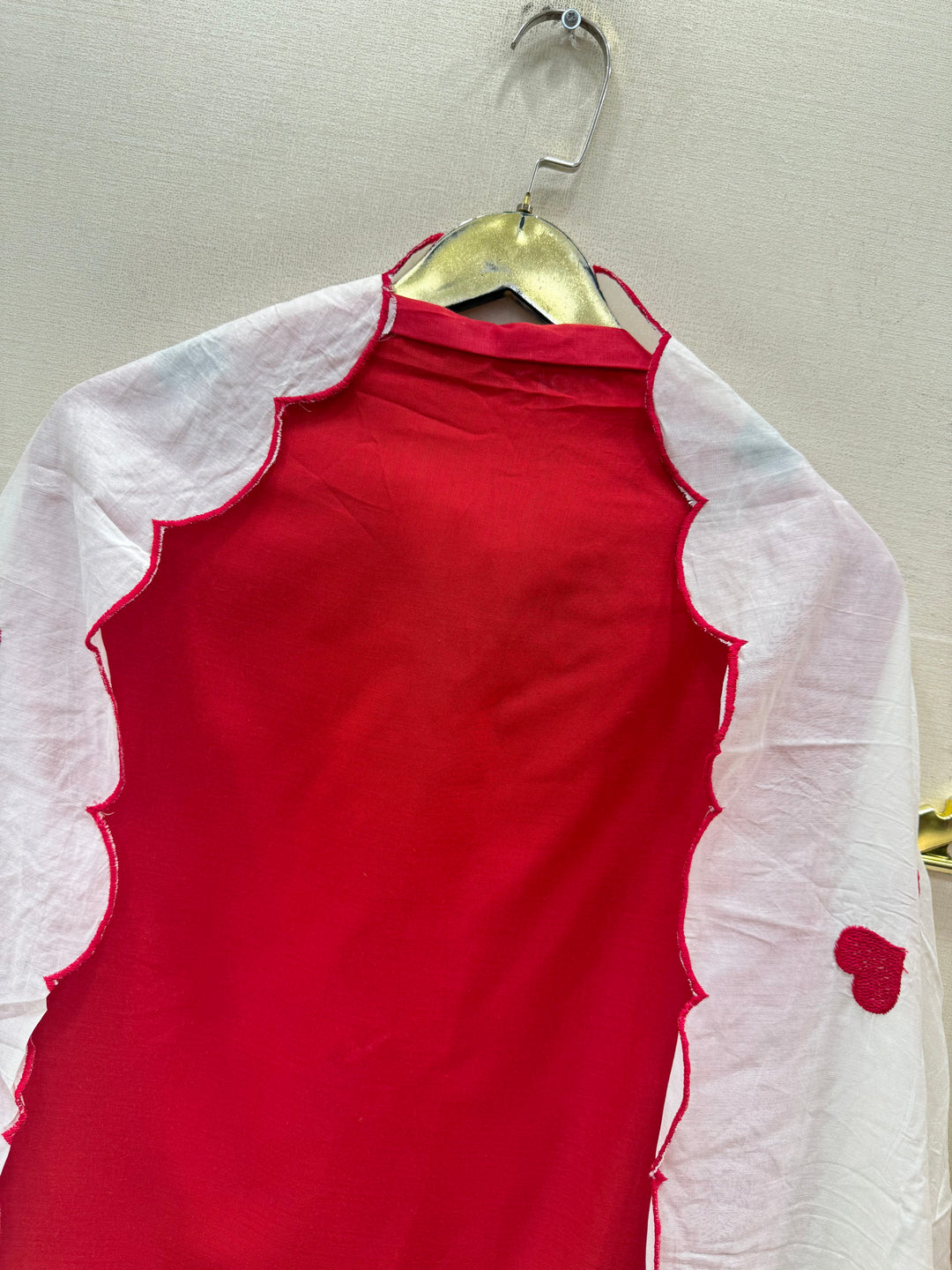 Viral heart embroidered unstitched Suits