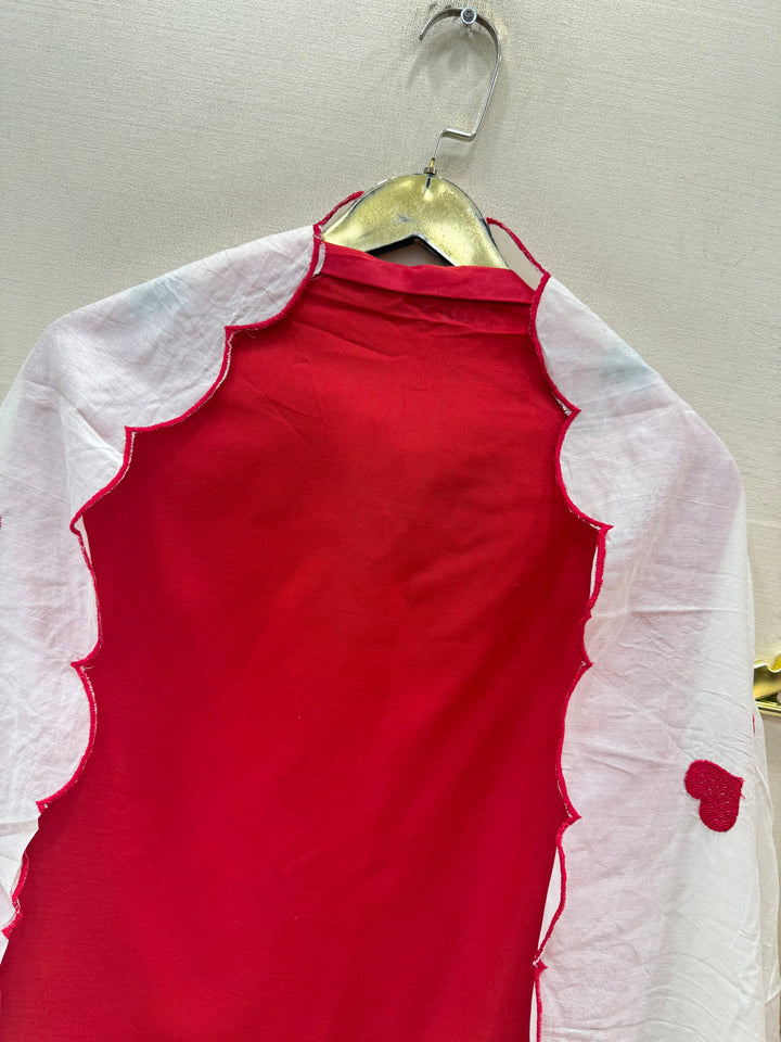 Viral heart embroidered unstitched Suits