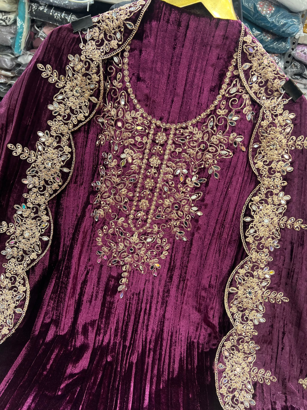 Crush Velvet unstitched suits 2903