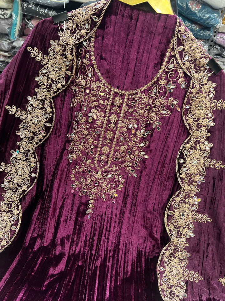 Crush Velvet unstitched suits 2903