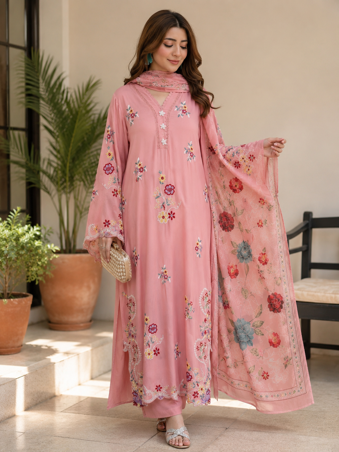Embroidered pakistani Long kaftans