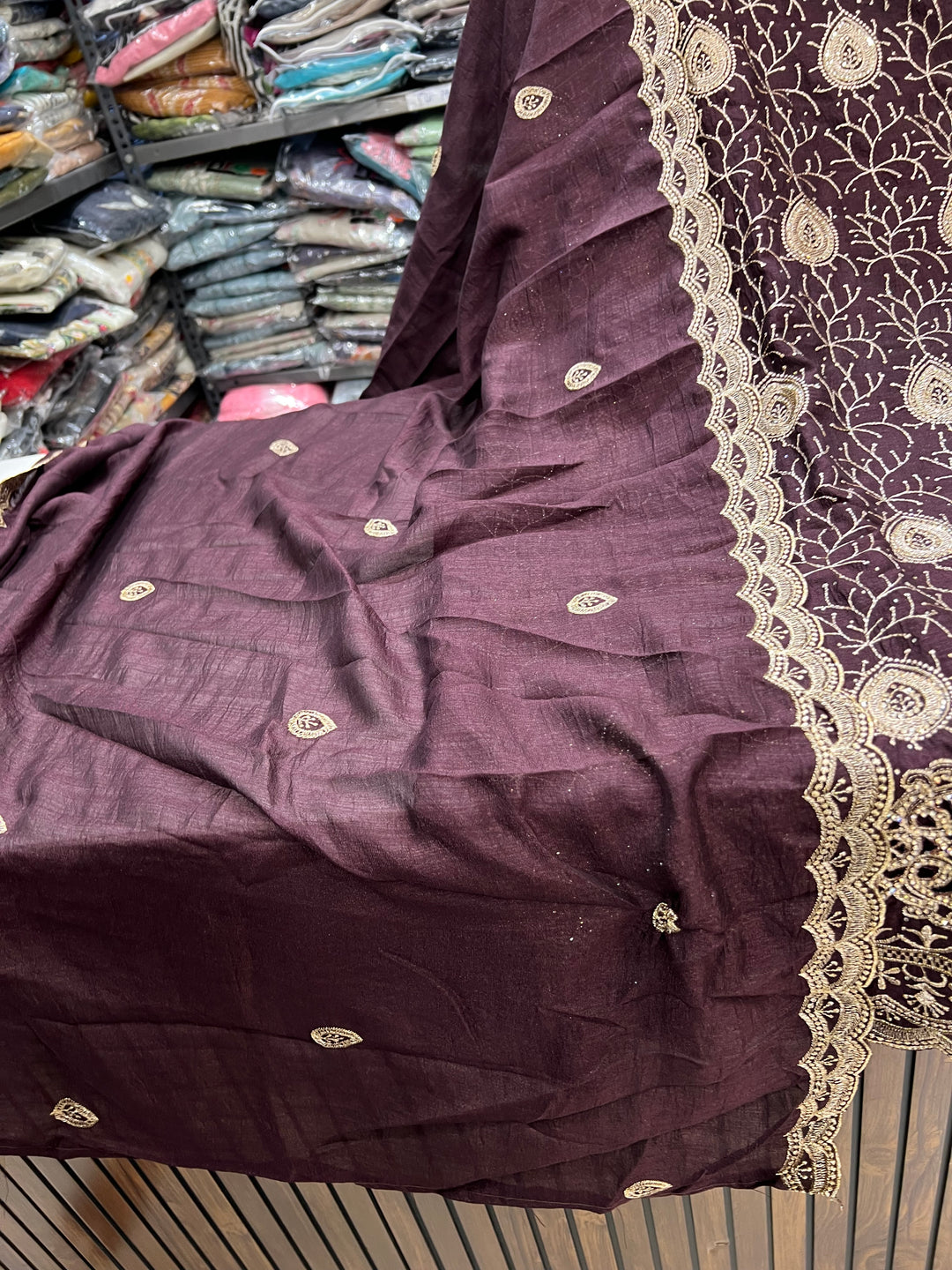 Zari thread work unstitched suits 1828514