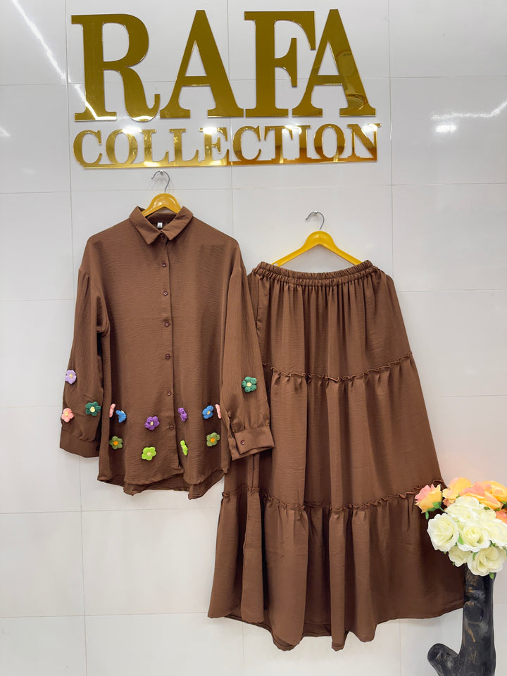 Imported crinkle skirt top