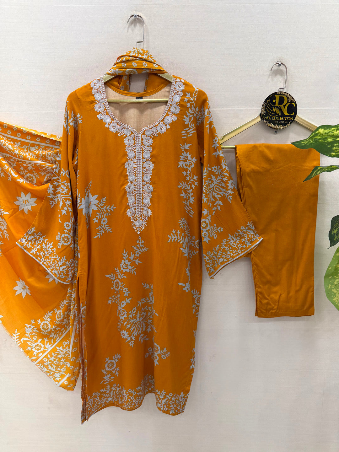 Cotton embroided suits