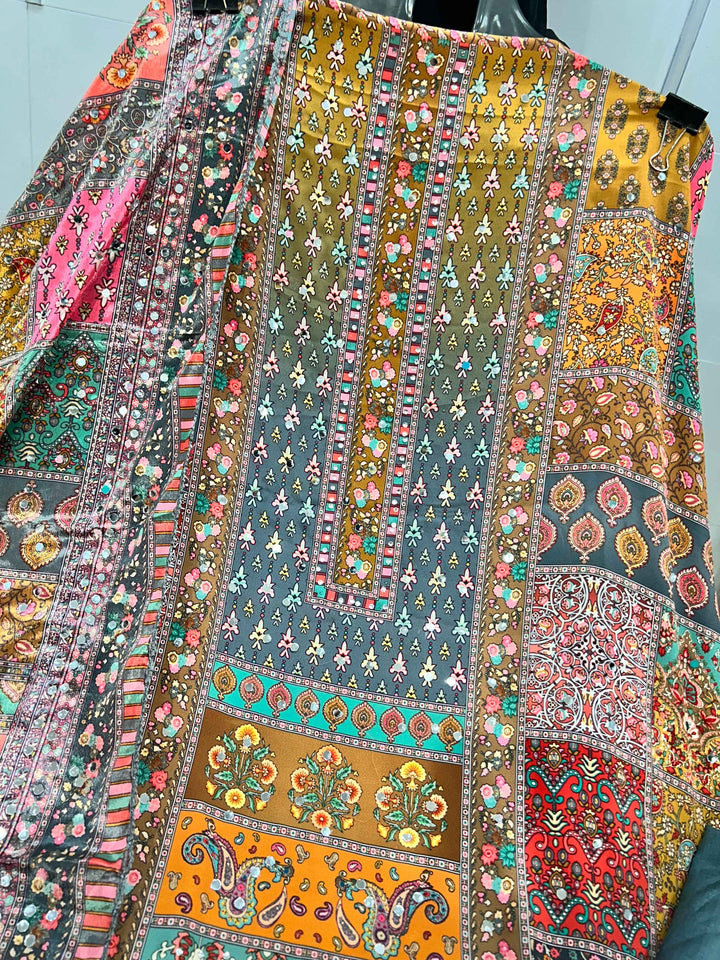 Multi colour Unstich Suit 1237