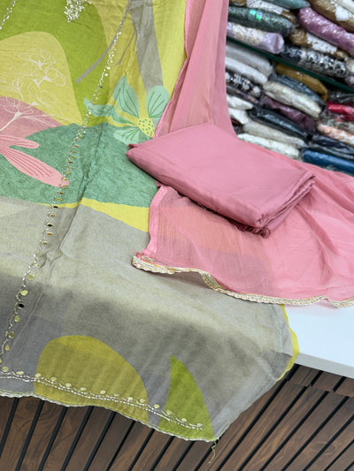 Organza handwork suit 2577