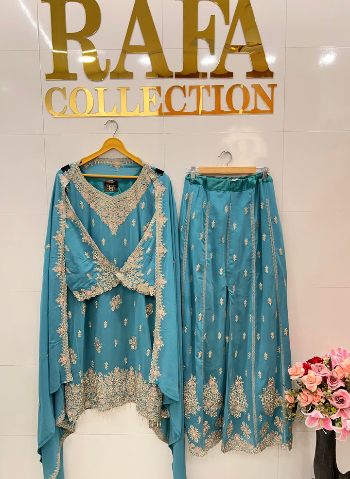 Party wear flaired plazzo suits 2822